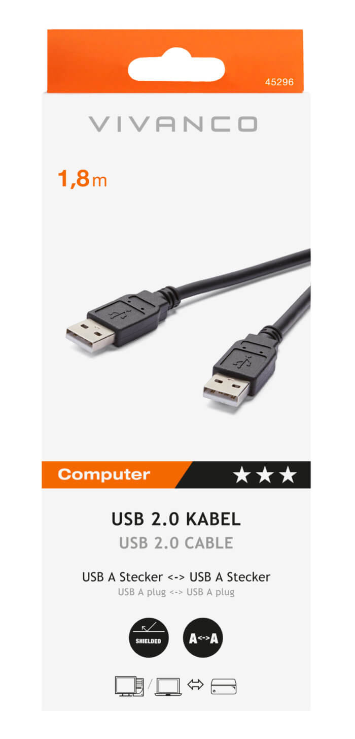 USB 2.0 Connection Type A Plug - Type A Plug, 1,8m - Image 2