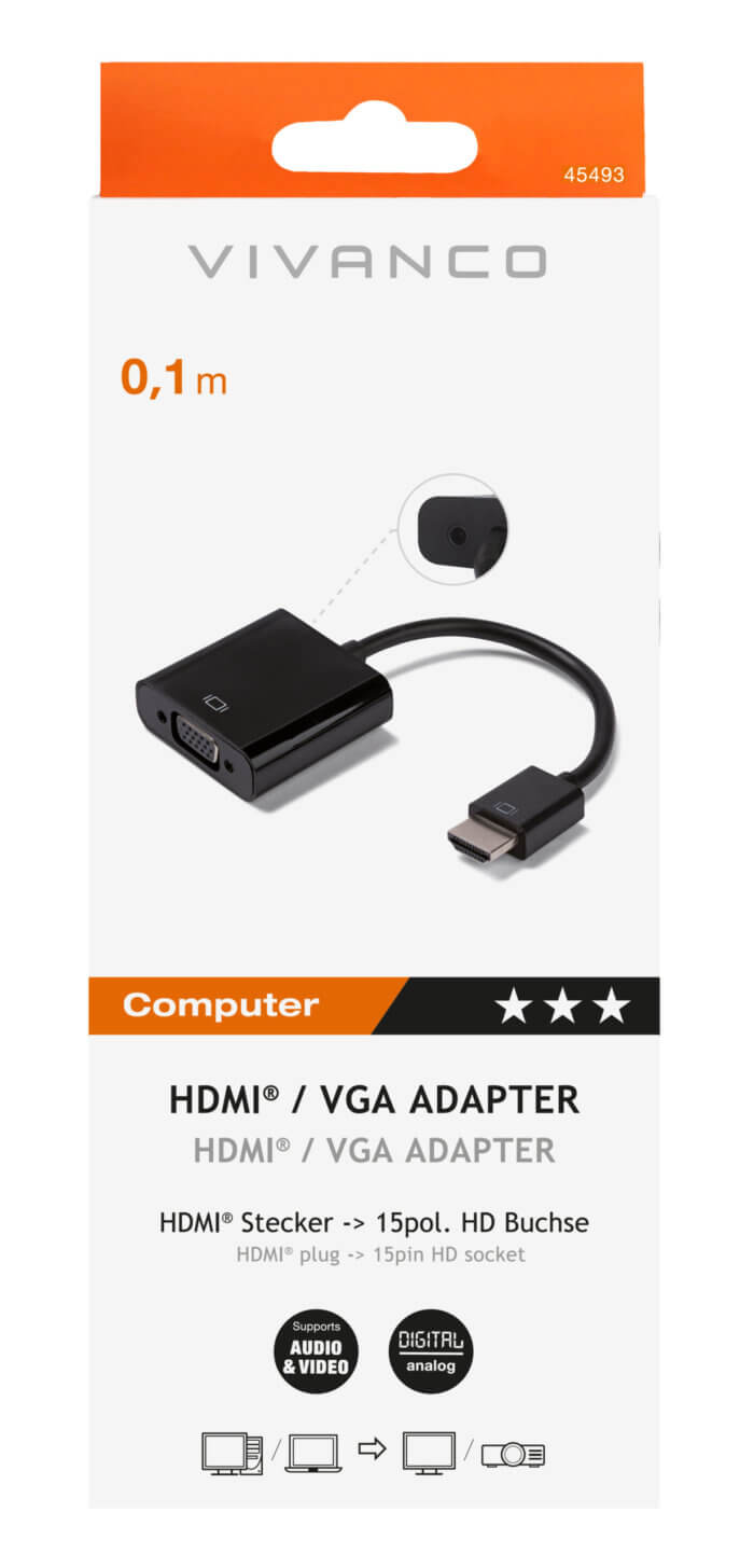 HDMI®-VGA Adapter, HDMI® plug <-> VGA socket - Image 2