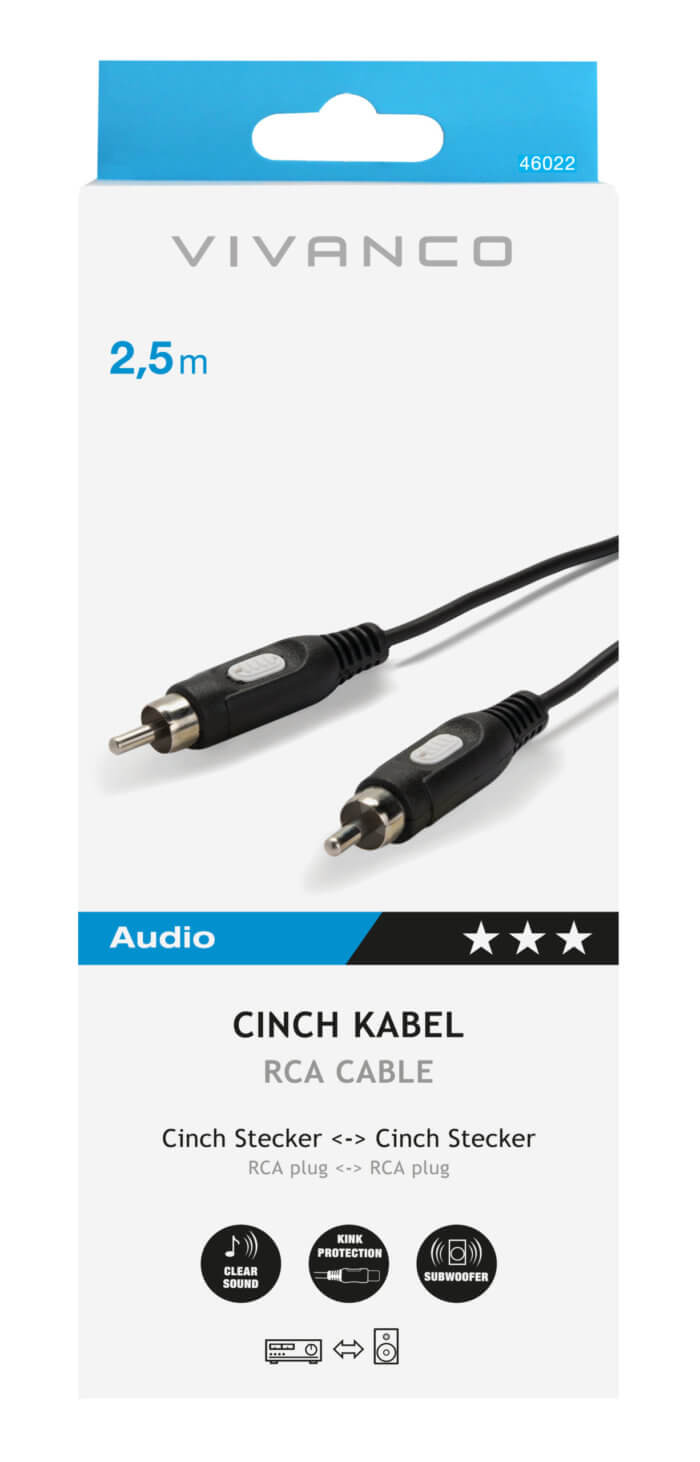 RCA connection, 1 way, 2,5m - Image 2