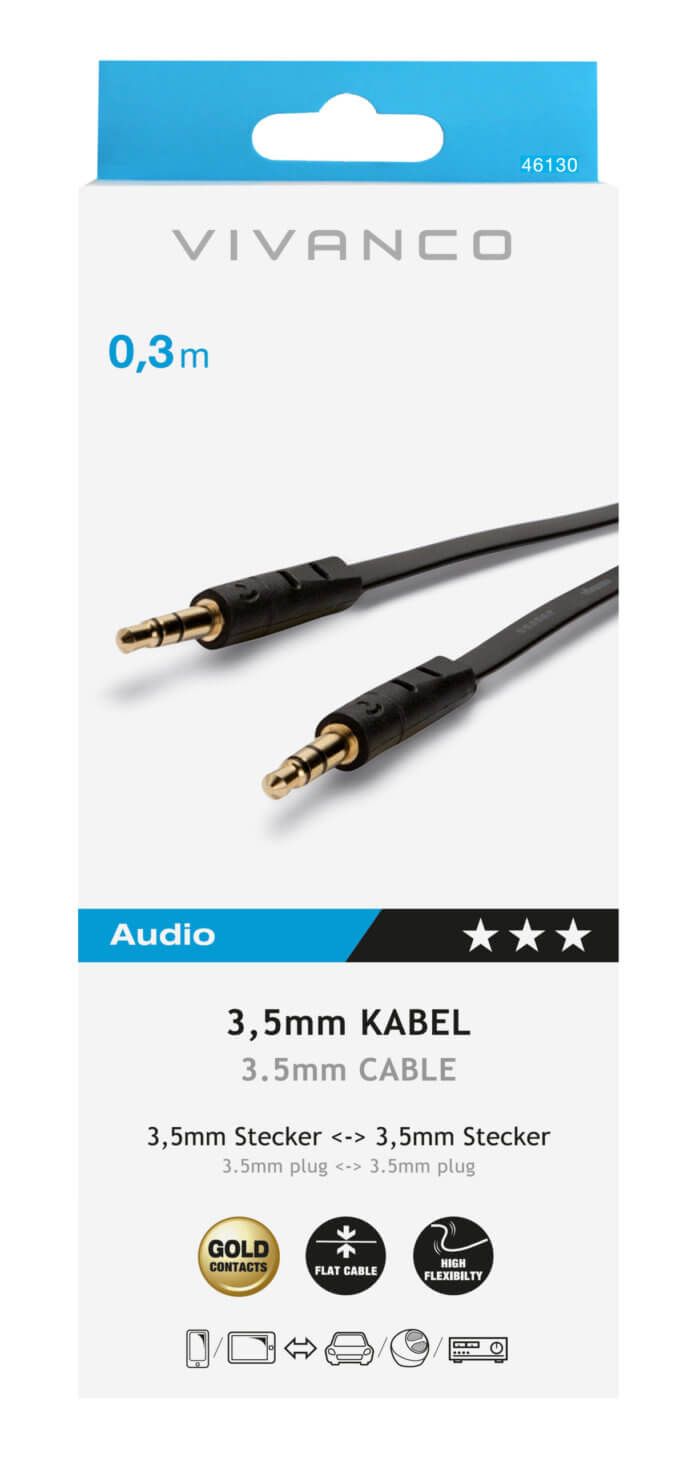 3,5 mm connection, flat cable, 0,3m - Image 2