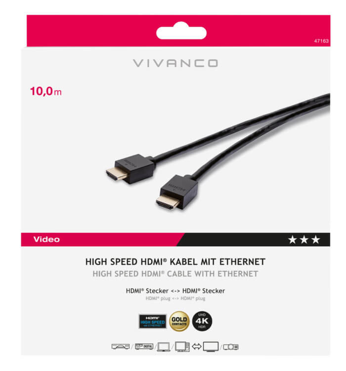 High Speed HDMI® cable with Ethernet, 10m - Image 2