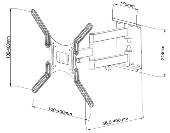 WAP 410 Tilt & Swing Wallmount up to 55" - Image 3