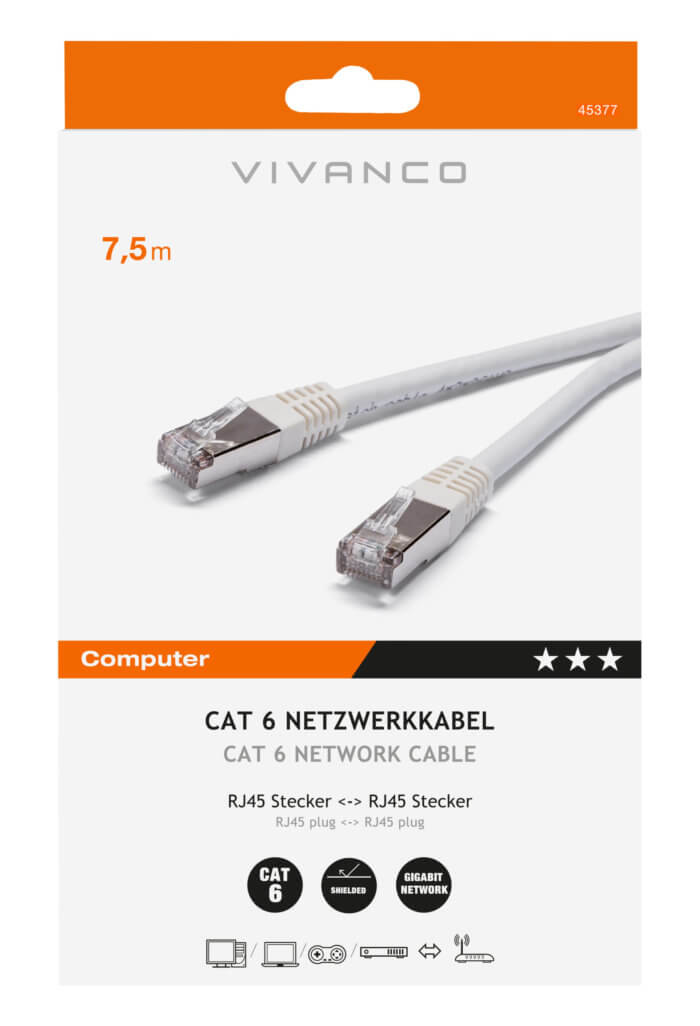 Cat6 network cable, 7,5m - Image 2