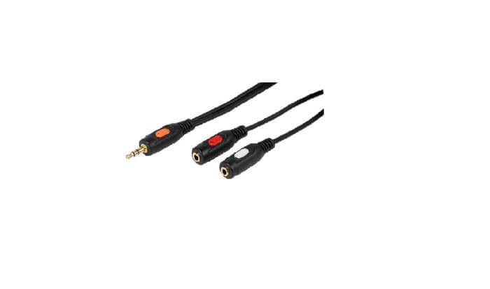 Y adapter 3.5mm, stereo, 0,2m