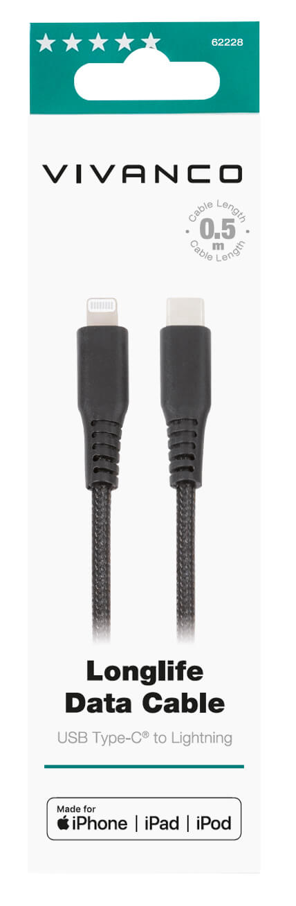 LongLife Lightning USB-Type-C™ connection, 0.5m