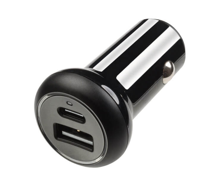 Super fast dual car charger, 2x 24W USB ports