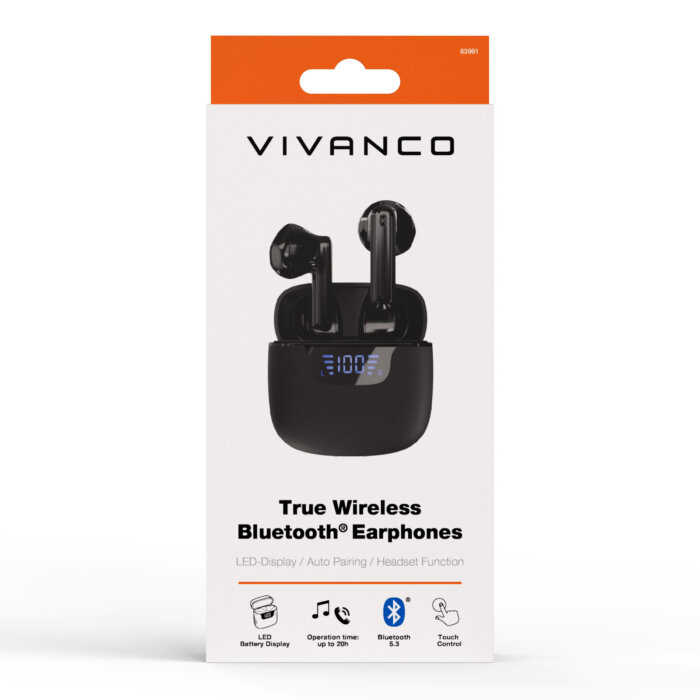 Bluetooth Union Pair True Wireless Earbuds, Black - Image 6